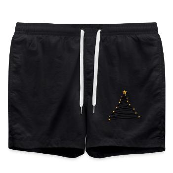 tannenbaum weihnachtsbaum tanne sterne frohe chris - Badeshorts - Schwarz - Vorne - AI Model Male 185 light (185cm)