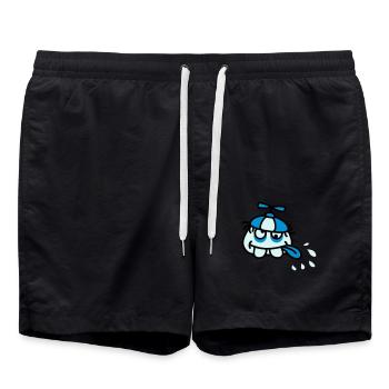 Funny Crazy Stupid Face - Swim Trunks - black - Front - AI Model Male 185 light (185cm)