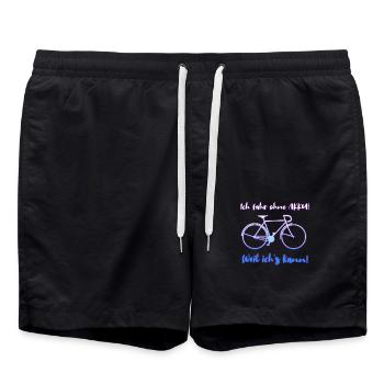 Ich fahre ohne Akku, weil ich's kann lustig Rad - Badeshorts - Schwarz - Vorne - AI Model Male 185 light (185cm)