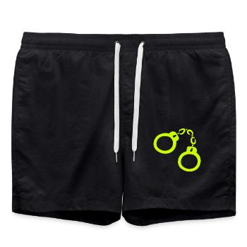 Menottes Jaune - Short de bain - noir - Devant - AI Model Male 185 light (185cm)