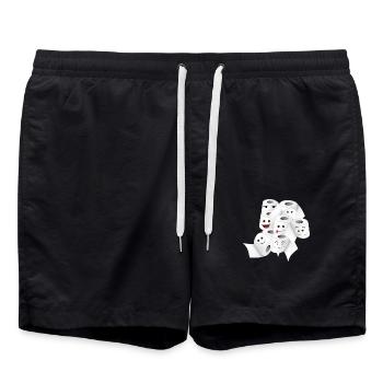 Toilet paper. A lot of. Virus. Keep humor - Swim Trunks - black - Front - AI Model Male 185 light (185cm)