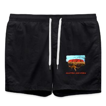 australien 1 - Badeshorts - Schwarz - Vorne - AI Model Male 185 light (185cm)