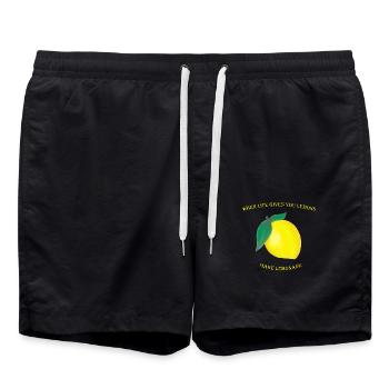 Lorsque la vie vous donne des citrons, faites de la limonade - Short de bain - noir - Devant - AI Model Male 185 light (185cm)