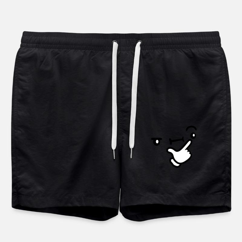 Grübeln Gesicht Nachdenklich - Badeshorts - Schwarz