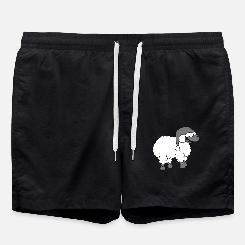Witziges Schlaf Schaf - Badeshorts - Schwarz