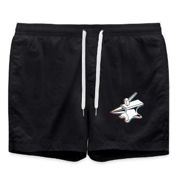 Anvil blacksmithing - Swim Trunks - black - Front - AI Model Male 185 light (185cm)