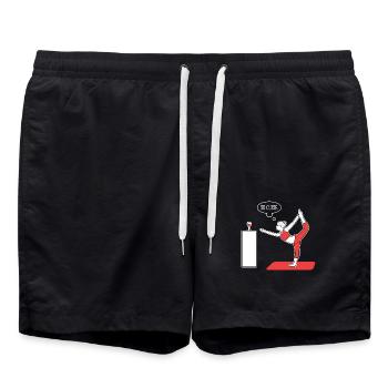 Yoga Vin Yogi Méditer Méditation - Short de bain - noir - Devant - AI Model Male 185 light (185cm)