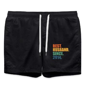 Bester Ehemann seit 2014, Geschenk zum 9-jährigen Jubiläum - Badeshorts - Schwarz - Vorne - AI Model Male 185 light (185cm)