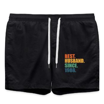 Bester Ehemann seit 1988, Geschenk zum 34-jährigen Jubiläum - Badeshorts - Schwarz - Vorne - AI Model Male 185 light (185cm)