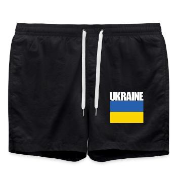L’Ukraine et le drapeau de l’Ukraine - Short de bain - noir - Devant - AI Model Male 185 light (185cm)