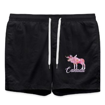 Flowers Canada Moose - Swim Trunks - black - Front - AI Model Male 185 light (185cm)