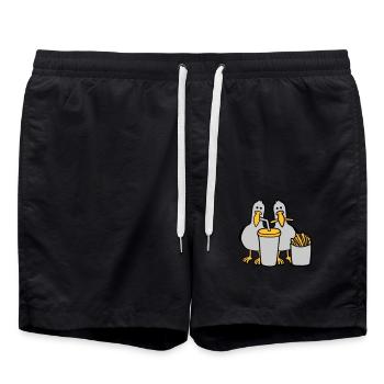Fast-food mouettes volées - Short de bain - noir - Devant - AI Model Male 185 light (185cm)