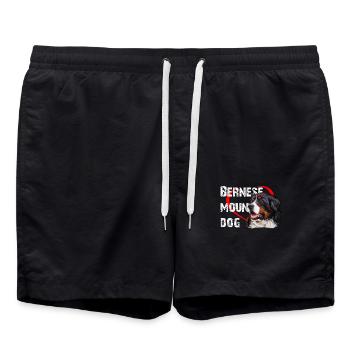 Bernese mountain dog - Swim Trunks - black - Front - AI Model Male 185 light (185cm)