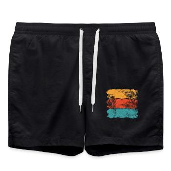 Palmblätter - Badeshorts - Schwarz - Vorne - AI Model Male 185 light (185cm)