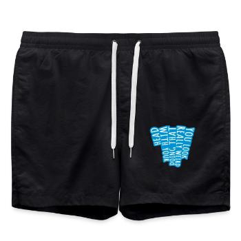 you look really weird - Swim Trunks - black - Front - AI Model Male 185 light (185cm)