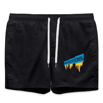 design cool sexy fou - Short de bain - noir - Devant - AI Model Male 185 light (185cm)