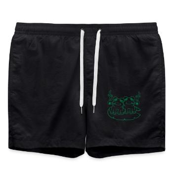 Stoner 2 Frogs Friends - Swim Trunks - black - Front - AI Model Male 185 light (185cm)