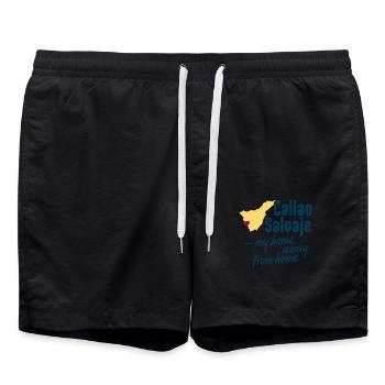 Callao Salvaje mein Zuhause in der Ferne - Badeshorts - Schwarz - Vorne - AI Model Male 185 light (185cm)