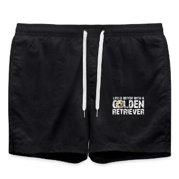 Golden Retriever - Swim Trunks - black - Front - AI Model Male 185 light (185cm)