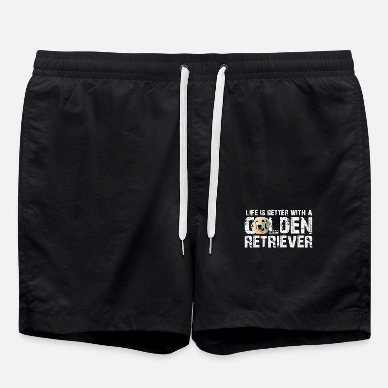 Golden Retriever - Swim Trunks - black