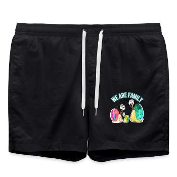 We are Family lustig - Badeshorts - Schwarz - Vorne - AI Model Male 185 light (185cm)