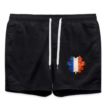 Drapeau français dans le feuillage d’automne - Short de bain - noir - Devant - AI Model Male 185 light (185cm)