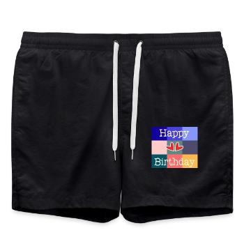 HAPPY BIRTHDAY. JOYEUX ANNIVERSAIRE. ANNIVERSAIRE. - Short de bain - noir - Devant - AI Model Male 185 light (185cm)