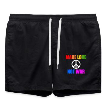 Make love not war - Swim Trunks - black - Front - AI Model Male 185 light (185cm)