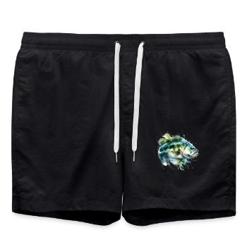 Bass Fish - Swim Trunks - black - Front - AI Model Male 185 light (185cm)