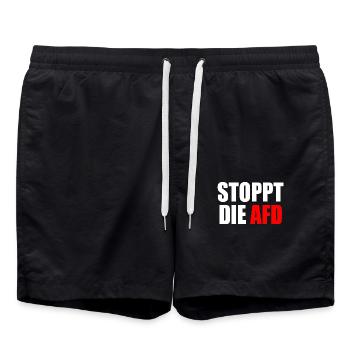 Stoppt die afd - Badeshorts - Schwarz - Vorne - AI Model Male 185 light (185cm)