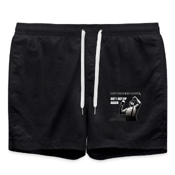aber ich stehe wieder auf - Badeshorts - Schwarz - Vorne - AI Model Male 185 light (185cm)