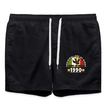 1990 Vintage Geburtstag Legende Geschenk - Badeshorts - Schwarz - Vorne - AI Model Male 185 light (185cm)