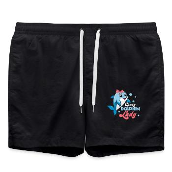 Crazy Dolphin Lady Plage Vacances Biologie Marine - Short de bain - noir - Devant - AI Model Male 185 light (185cm)