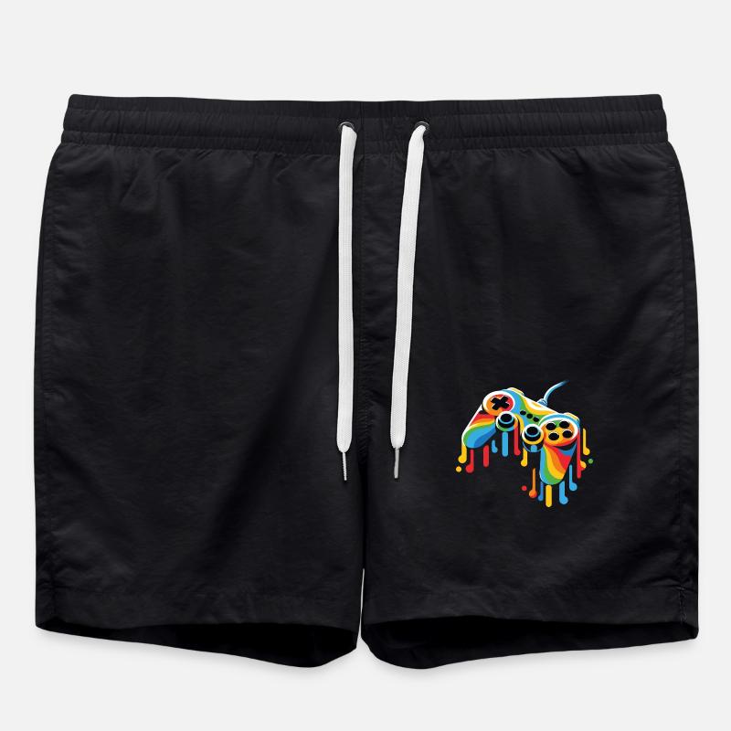 Schmelzender Gamecontroller - Badeshorts - Schwarz