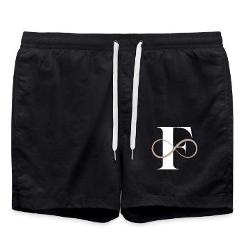 Unendlicher Buchstabe f - Badeshorts - Schwarz - Vorne - AI Model Male 185 light (185cm)