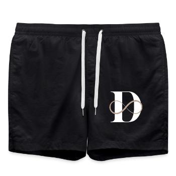 Letter of infinity - Swim Trunks - black - Front - AI Model Male 185 light (185cm)