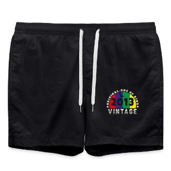 Vintage 2013 Retro - Bursdag - Short de bain - noir - Devant - AI Model Male 185 light (185cm)