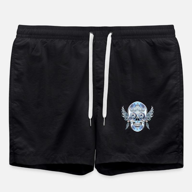 skull 12 - Swim Trunks - black