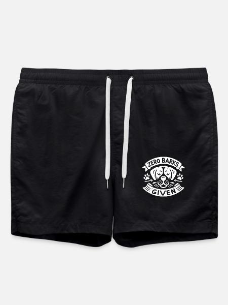 Zero Barks Given - Swim Trunks - black