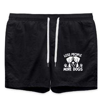 Moins de gens, plus de chiens - Short de bain - noir - Devant - AI Model Male 185 light (185cm)
