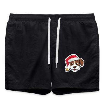 Chien de Noël Chiens Cadeau de Noël Mignon - Short de bain - noir - Devant - AI Model Male 185 light (185cm)