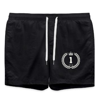 wappen 1 - Badeshorts - Schwarz - Vorne - AI Model Male 185 light (185cm)