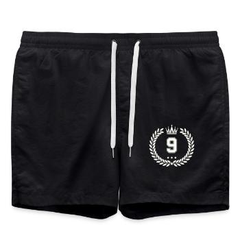 wappen 9 - Badeshorts - Schwarz - Vorne - AI Model Male 185 light (185cm)