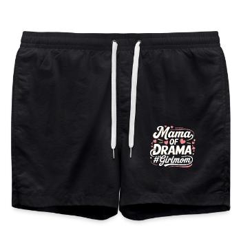 Mama Of Drama Girl Mom 4 - Badeshorts - Schwarz - Vorne - AI Model Male 185 light (185cm)