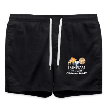 Team Pizza or Team Chèvre-Miel? - Swim Trunks - black - Front - AI Model Male 185 light (185cm)