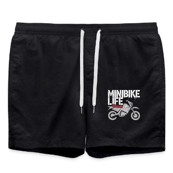 For real minibike fans - Swim Trunks - black - Front - AI Model Male 185 light (185cm)