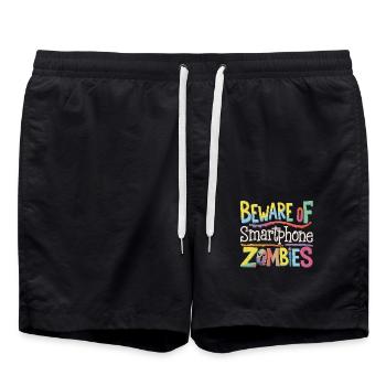 Beware Of Smartphone Zombies 9 - Badeshorts - Schwarz - Vorne - AI Model Male 185 light (185cm)