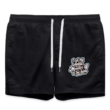 I Cut My Ankle Monitor Off To Be Here 10 - Badeshorts - Schwarz - Vorne - AI Model Male 185 light (185cm)