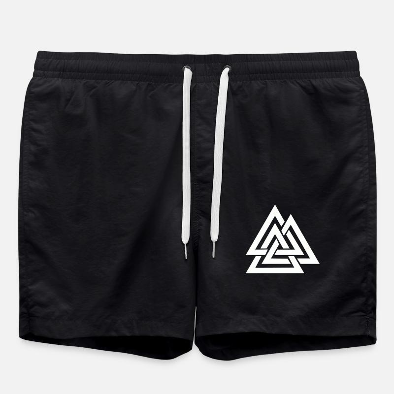 Wotan Viking Symbol - Swim Trunks - black