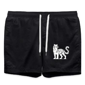 tigre - Short de bain - noir - Devant - AI Model Male 185 light (185cm)